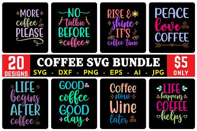 Coffee SVG Bundle coffee svg coffee svg bundle design graphic design illustration svg svg cut files tshirt design typography vector