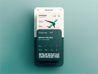 Random projects: Jaraguá airline android app earth green ios layered qr ticket