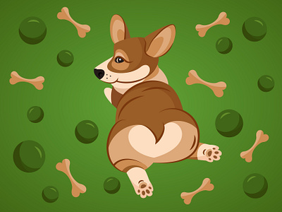 Cute corgi dog lying on its stomach adobe illustrator cartoon character comic corgi corgi booty corgi breed corgi butt corgi dog corgi pet cute corgi cute dog illustration kawaii corgi kawaii dog pet pet dog vector vector corgi welsh corgi