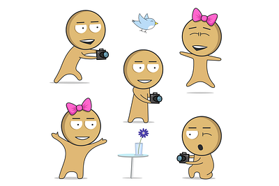 Photographer boys clipart, reporter characters, Camera animation photo clipart