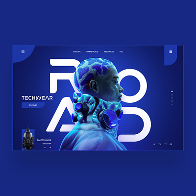 Road Techwear Web Ui Design Landing Shot branding design graphic design logo nft photography techwear ui ui design ux ux design web design