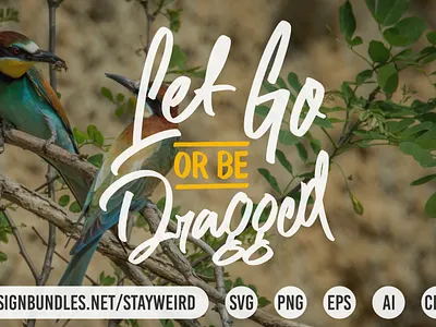 LET GO OR BE DRAGGED MOTIVATIONAL QUOTE DESIGN calligraphic calligraphy design inspiration inspirational inspire inspiring lettering motivation motivational move on mug positive message poster quote sad t shirt typographic typography wisdom