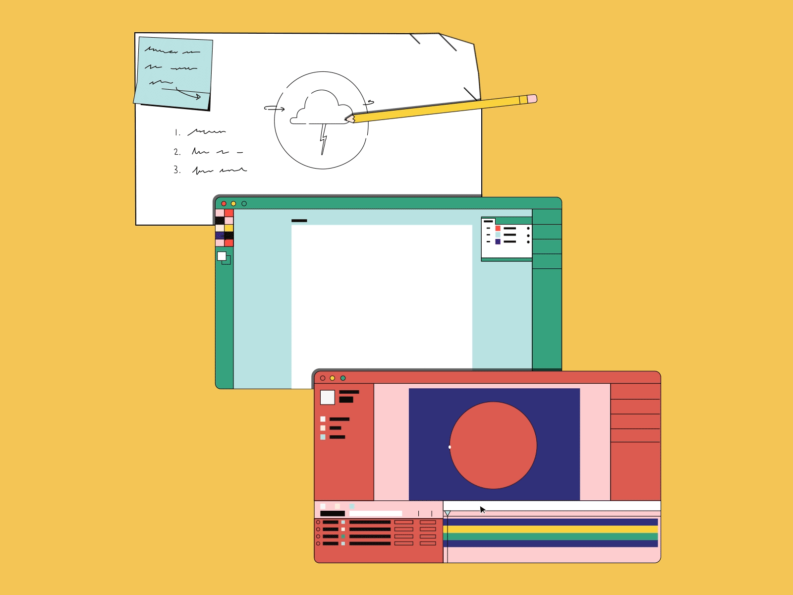 Creative Flow animation brain storm bright colors creative drawing fun graphic design idea illustrator motion graphics paper pencil
