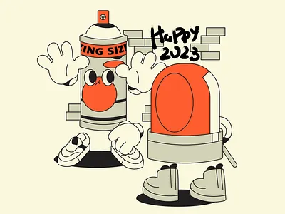 hands up character design characters design flat graffiti illustration spray spray paint character