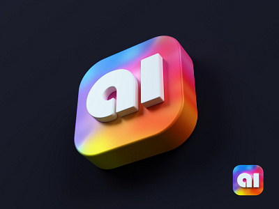 ai art app icon 3d ai app art artist clean icon icon design illustration logo mobile webshocker