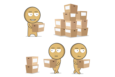 Parcel clipart, mail clipart, package clipart, paper box animation cartoon cute