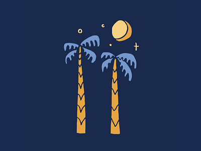 Palm Tree Night apparel design beach illustration outdoor palm tree tropical