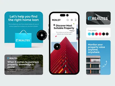 Realst Branding: logo design, visual identity adobe apartement branding building consept design figma graphicdesign identity logo logos logotype minimalist logo modern logo properties real estate real estate agency residence typography visual identity