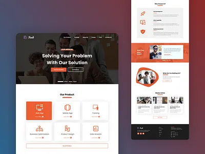 Company Profile Landing Page app banner design graphic design home house illustration landing page product profile service software studio ui ui design uiux ux ux design web web design
