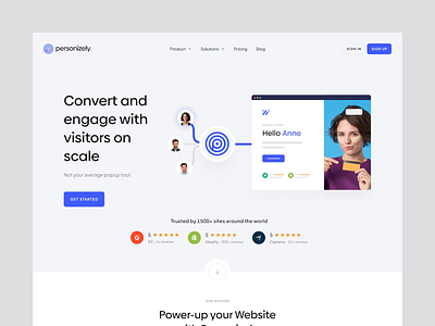 Personizely — Homepage animation boost builder converting design editor homepage olbromski personalization personizely ui web website widget