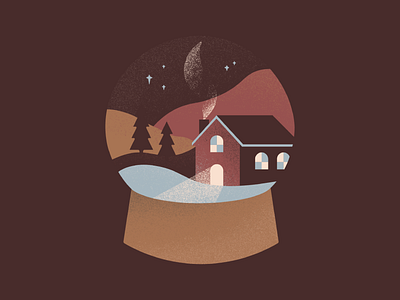 Snow Globe | Advent advent branding cabin christmas church design cozy earth tones illustration nature snow snow globe stars trees winter