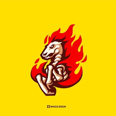 DEAD STALLION branding design fire graphic design horse illustration logo mascot mascot logo skull stallion vector