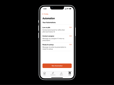 Custom Automations app app automation app design automation create automation custom automation interaction design minimal modern my automation ui ux