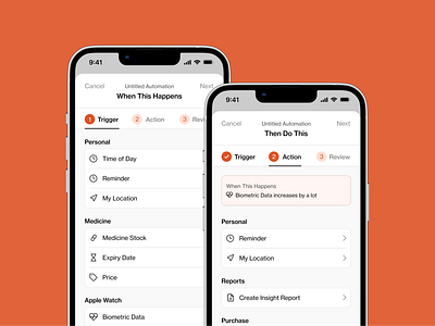 Create Automation app app design automation create automation custom automation design health healthcare medication minimal mobile design modern ui ux