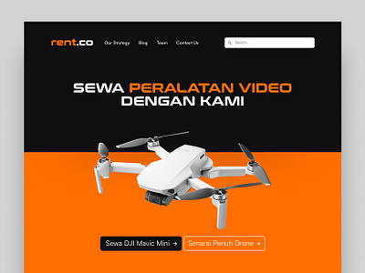 Rent.co - Hero Section UI Design camera drone rent service ui ui design uiux uiux design video website