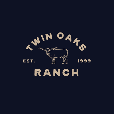 Twin Oaks Ranch Logo branding design illustration logo western