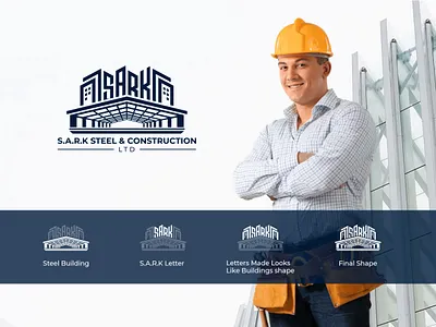 Steel & Construction Building Developer Brand identity Design brand identity business card and stationary concept logo construction logo design developer logo graphic design letter logo design logo logodesign steel building logo vector
