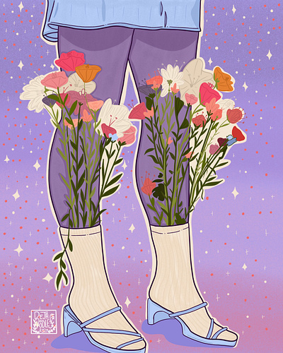 Do These Flowers Match My Shoes? animation design illustration illustrator nature procreate