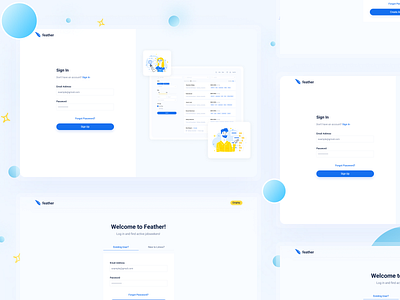 Feather — Job marketplace / Registration dashboard design illustration job log in marketplace sign up ui ux web