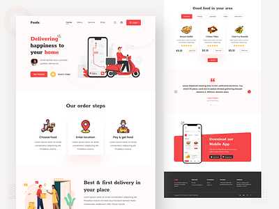 Food Delivery Website Design catering deliveryapp deliverylandingpage deliverywebsite food foodblogger fooddelivery fooddeliveryservice foodie foodlandingpage foodlover lunch lunchbox pizza restaurant ui uidesign uiux webuiuxdesign yummy