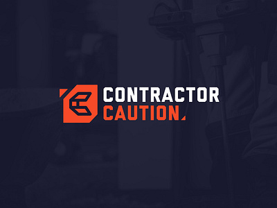 Contractor Caution brand branding builder c caution construction contractor design graphic design identity logo orange vector