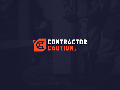 Contractor Caution brand branding builder c caution construction contractor design graphic design identity logo orange vector