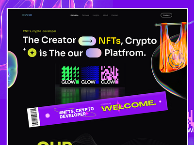 KANE - WEBSITE DESIGN - LANDING PAGE DESIGN - NFT - UI UX DESIGN crypto metaverse nft nft website design nftart top 2023 website designs ui ui ux design website design website inspirations website layout website mockup