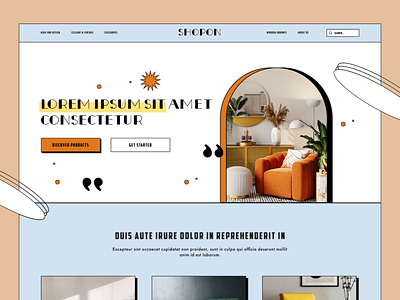 SHOPON - Furniture ecommerce website behance branding design dribbble exploration furniture retro design ui wvelabs