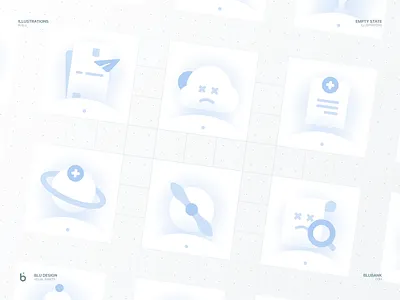 blu Empty State Illustrations in Light banking bills blubank cloud empty empty page empty state gray illustration illustration internet transfer
