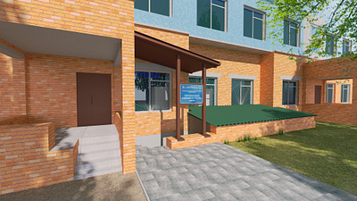 Проект входов в цокольные помещения спортивной школы 3d environment design