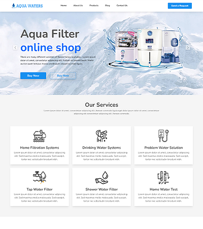 Free Water Purifier Website Template bootstrap free template free website template website template