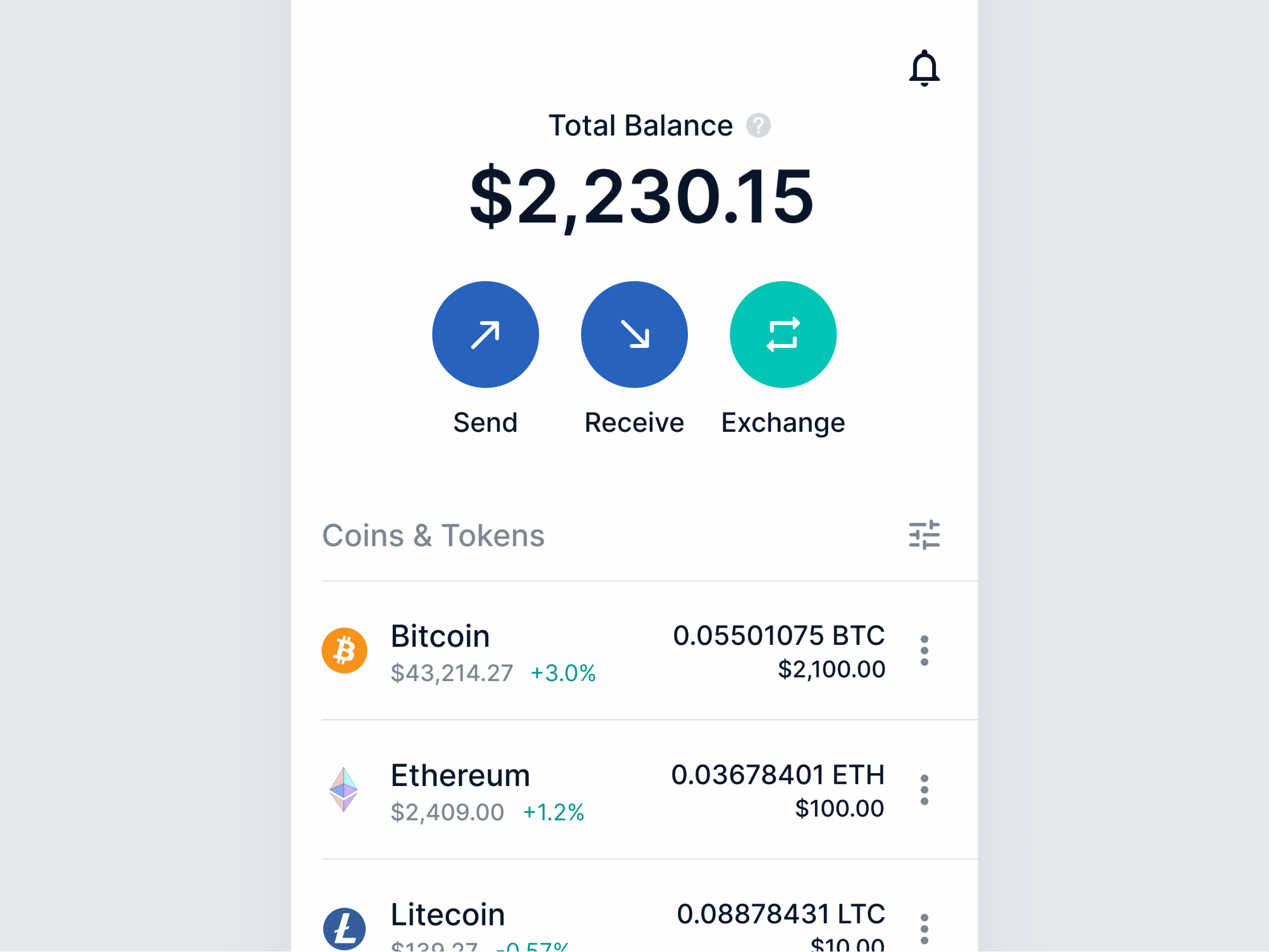 Cryptocurrency exchange balance by Anna Muklinova on Dribbble