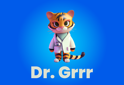 Meet Dr.Grrr 3d 3d animals banner image branding cute animal characters design graphic design illustration