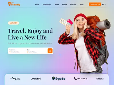 Travelling Services Landing Page branding graphic design logo services services landing page website travelling ui