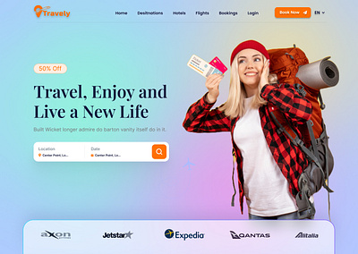 Travelling Services Landing Page branding graphic design logo services services landing page website travelling ui