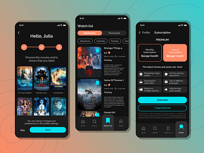 Film Library App | Mobile UX/UI Design app design figma mobile mobile design mobile ui ui ux