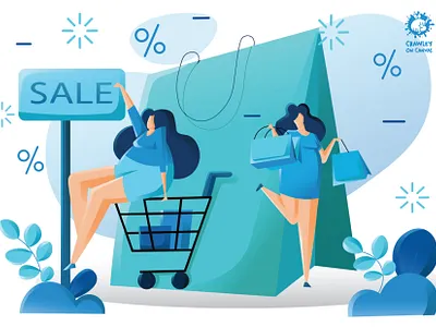 Let's go shopping! Sale is here 🛍️🛒❤️ art art deco artdeco artpreneurprogram corporate art digitalart digitaldrawing illustration shopping