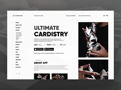 Cardistry App branding cardist cardistry cards cuts decks design flourishes graphic design homepage illustration jackson 5 logo spins twirls ui uiux ux vector