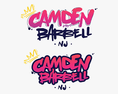 Camden Barbell Logo barbell branding camden gym hand drawn lettering logo