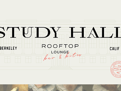 Study Hall branding illustration line logo logo design restaurant typography