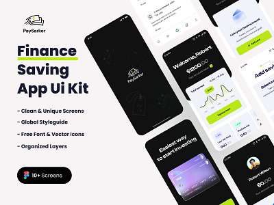 Finance Saving Mobile App UI Kit finance transfer bank