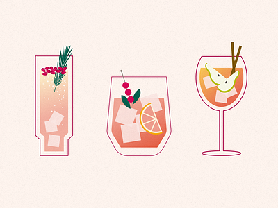 Holiday Drink Illustrations beverage christmas drinks graphic design illustration