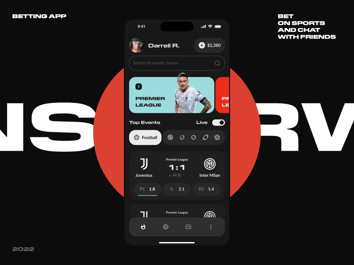 Bet on Red App Interface