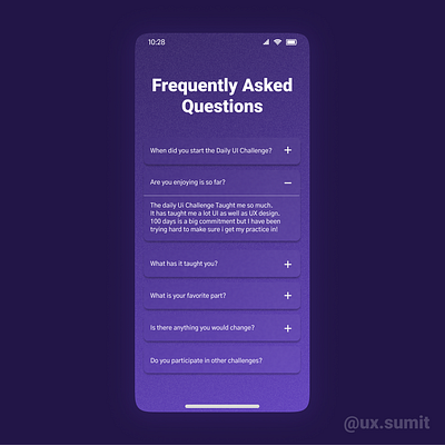 FAQ 092 challenge dailyui design ui ux