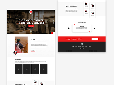 The Fire & water damage restoration services website branding design graphic design illustration logo typography ui ux vector