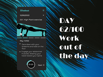 <100 day challenge> Day 62 Workout of the day 100daychallenge dailyui design ui ux