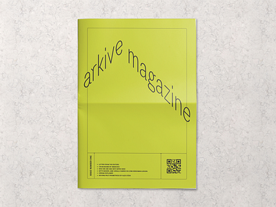 Arkive Magazine cover design illustration magazine minimalistic print simple typography