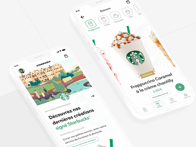 Starbucks — Home & Product page branding coffee design graphic design green interface mobile phone starbucks ui ui design webdesign