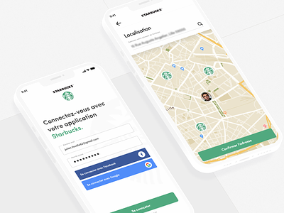 Starbucks — Login & Localisation page design mobile starbucks ui ui design webdesign