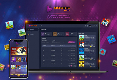 'Cookie Gate' Mobile Game Portal & Admin Portal Design app design game design game ui graphic design hyper casual game illustration logo mobile app typography ui ux web app